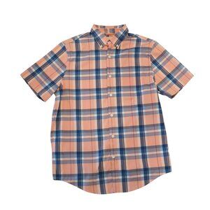 St John's Bay Men's Plaid Button-Down Shirt - Pink and Blue sz Small Classic Fit